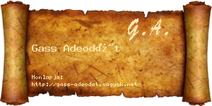 Gass Adeodát névjegykártya